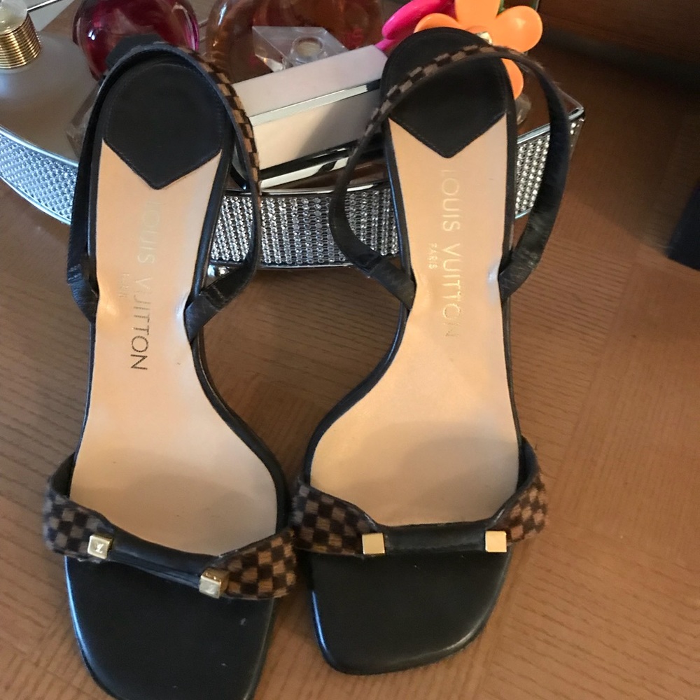 Authentic Louis Vuitton Brown and Beige LV Sandals